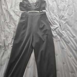 Express Black Cropped Bodice Wide-Leg Jumpsuit